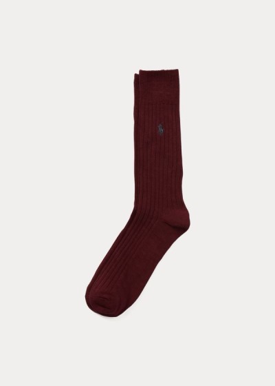 Men's Polo Ralph Lauren Egyptian Cotton Ribbed Socks | 452037LQD